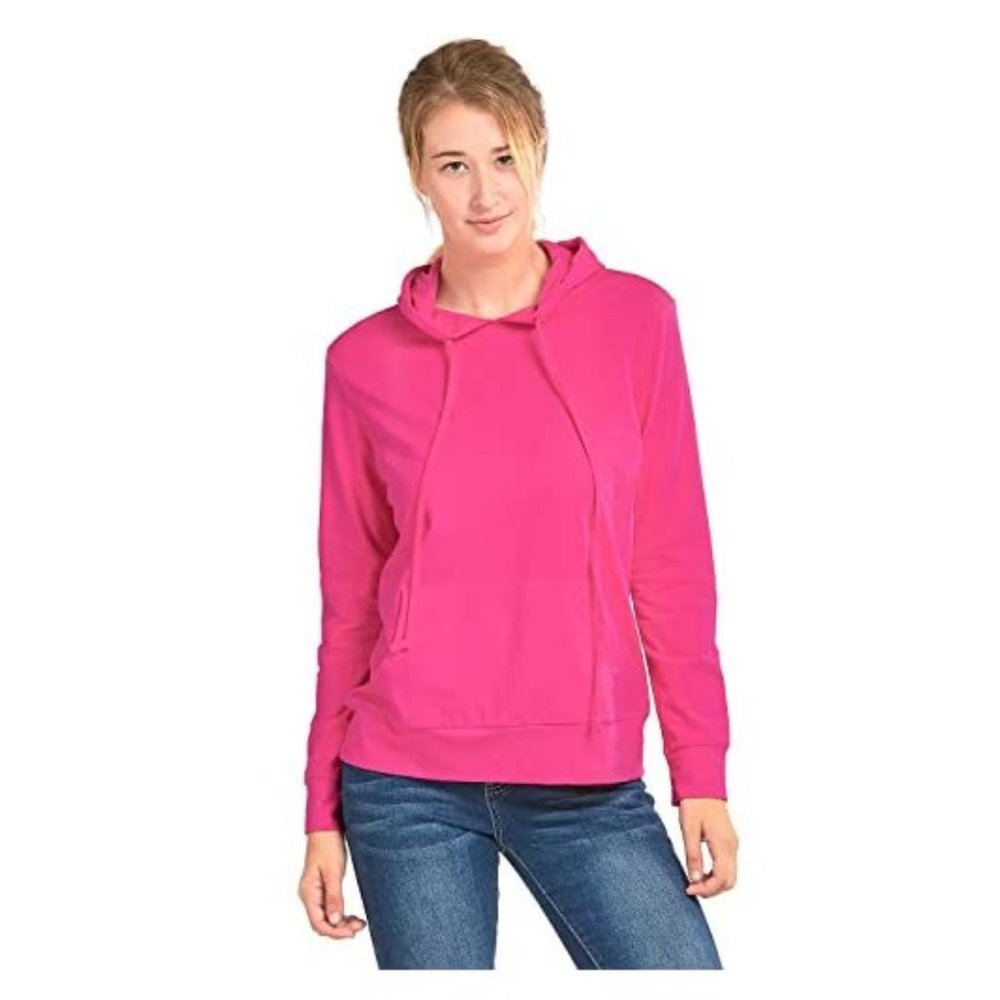 Sofra Women's Thin Cotton Pullover Hoodie Sweater